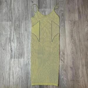 Zara green stripe Bodycon dress size medium